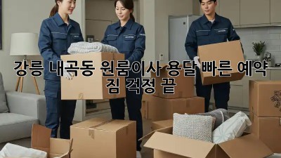 강릉 내곡동 원룸이사 용달 빠른 예약! 짐 걱정 끝! ✨