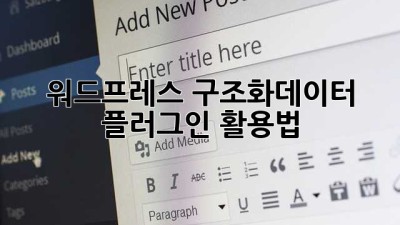 워드프레스 구조화데이터 플러그인 활용법